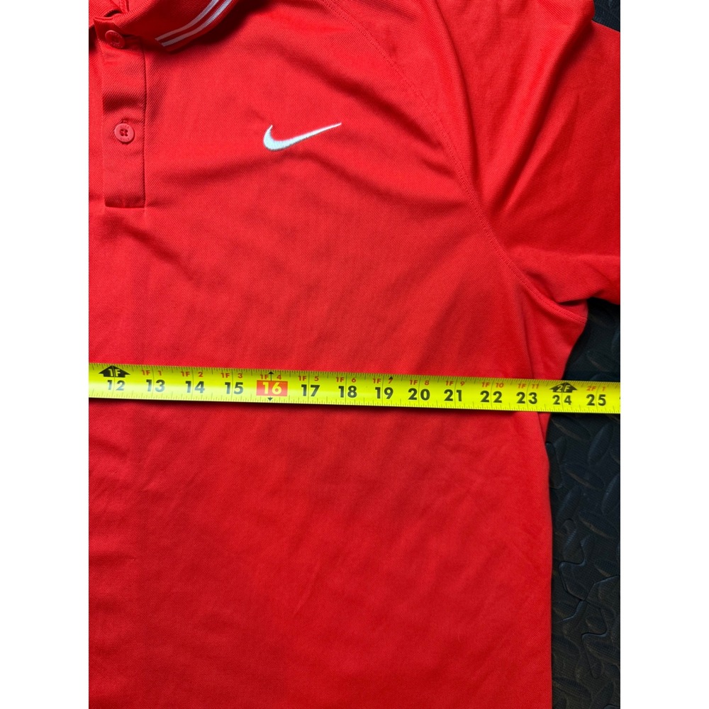 Nike Dri-FIT Polo Shirt Mens XL Red Short Sleeve Tipped Collar Golf Athletic - Picture 6 of 7